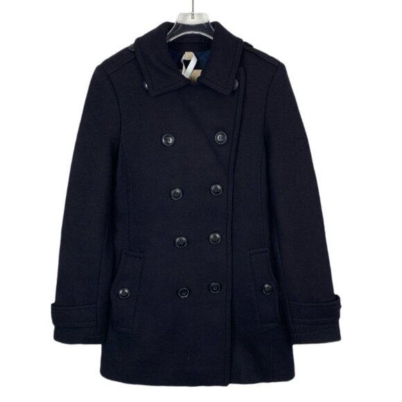 Burberry Black Wool-Cashmere Blend Double-Breasted Coat
